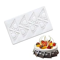 MoldBery Small Designed Triangle Shape Chocolate Garnishing Sheet for Chocolate and Cake Decoration (8 Cavity)-thumb1