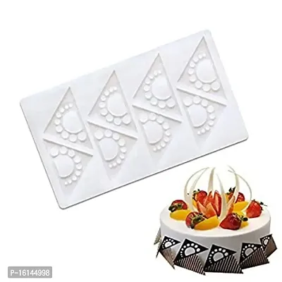 MoldBery Small Designed Triangle Shape Chocolate Garnishing Sheet for Chocolate and Cake Decoration (8 Cavity)-thumb2