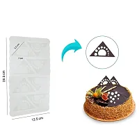 MoldBery Small Designed Triangle Shape Chocolate Garnishing Sheet for Chocolate and Cake Decoration (8 Cavity)-thumb2