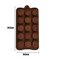 MoldBerry Silicone Chocolate Mould 15 Cavity 3 Style Flower Shaped Mold Baking Tools for Chocolate Candy Ice Jell-O Cake Decoration Pack of 1 ( Multi Color )-thumb3