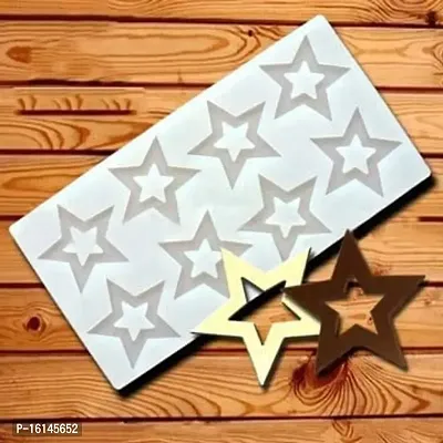 MoldBerry Star Pattern Garnishing Mould | Silicone Garnish Sheet for Cake Decoration | Mold for Cake, Chocolate Fondant, Cupcake/Muffin, Pinna Cotta Pudding Jelly Baking Soap | Baking Tools