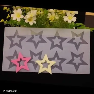 MoldBerry Star Pattern Garnishing Mould | Silicone Garnish Sheet for Cake Decoration | Mold for Cake, Chocolate Fondant, Cupcake/Muffin, Pinna Cotta Pudding Jelly Baking Soap | Baking Tools-thumb2