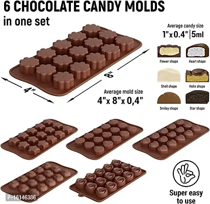 MoldBerry Cute Silicone Molds - 6pc Food Grade- Non-Stick - Easy to Use and Clean Candy Molds - Chocolate Molds Silicone Trays(Pack of 06)-thumb2