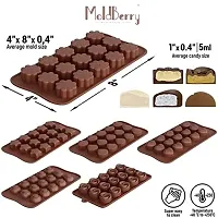 MoldBerry Silicone Chocolate Candy Molds Flexible Silicone Candy Gummy Mould Different Shapes and Patterns Baking Mold for Cake Easy to Use  Clean Pack of 6-thumb2