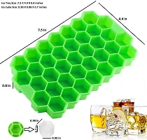MoldBerry Silicone Ice Cube Mould Premium Ice Cube Moulds Maker Honey Comb 37 Cavity Silicon Ice Tray for Freezer Ice Cube Trays with Lid Pack of 3 (Multi Color)-thumb2