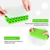 MoldBerry Silicone Ice Cube Mould Premium Ice Cube Moulds Maker Honey Comb 37 Cavity Silicon Ice Tray for Freezer Ice Cube Trays with Lid Pack of 3 (Multi Color)-thumb3