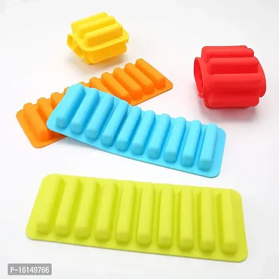 MoldBerry Silicone Ice Cube Tray Mould for Water Bottle Silicone Small Rectangle Shapes 10 Cavity Mold for Freezer Cocktail Whiskey Coffee Fruit Juice for Water Bottle Tray Maker Size (10 x 26 x 2 cm