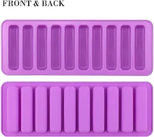 MoldBerry Silicone Ice Cube Tray Mould for Water Bottle Silicone Small Rectangle Shapes 10 Cavity Mold for Freezer Cocktail Whiskey Coffee Fruit Juice for Water Bottle Tray Maker Size (10 x 26 x 2 cm-thumb2