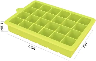 MoldBerry Silicon Ice Cube Square Shape Tray Flexible Perfect 24 Cavity Ice Cube Trays for Freezer Ice Cube Mold/Moulds for Beer Whiskey Cocktail Bar Chocolate Ice Maker Pack of 1 (Multi Color)-thumb3