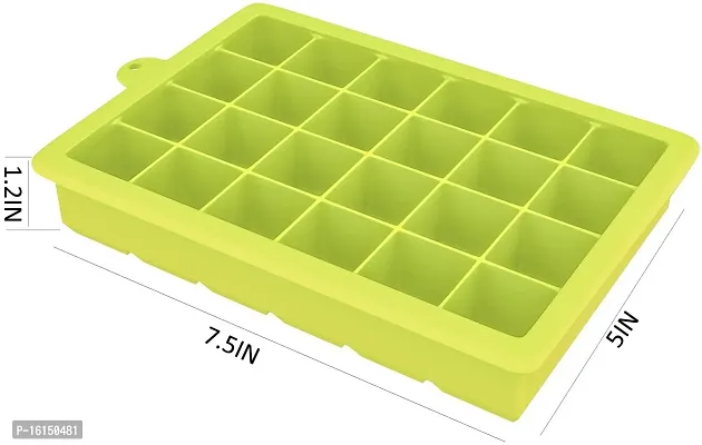 MoldBerry Silicon Ice Cube Square Shape Tray Flexible Perfect 24 Cavity Ice Cube Trays for Freezer Ice Cube Mold/Moulds for Beer Whiskey Cocktail Bar Chocolate Ice Maker Pack of 1 (Multi Color)-thumb4