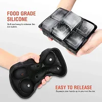 MoldBerry 6 Grid Big Size Ice Cube  Ice Ball Mould Combo Square (17 X 11.7 X 5 cm)  2rdquo; in Cube  Round (18.3 X 12.5 X 5 cm)  1.75rdquo; in Ball Pack of 2 (Black Color)-thumb2