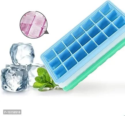 MoldBerry 21 Cavity Ice Cube Tray with Lid , Ice Cube Mould, Square ice Cube Tray for Freezer , 27 x 13 x 3.5 cm , Multicolour Pack of 1-thumb4