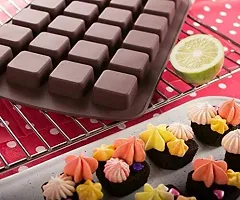 MoldBerry Silicone Chocolate Mould 24 Cavity Big Square Shape Candy Mold Baking Tools for Cake Chocolate Ice Candle Soap Jell-O Pack of 2 (34.7 x 21 x 1.8 Cm) ( Multi Color )-thumb2