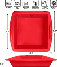 MoldBerry Silicone Square Cake Pan Silicone Brownie Pan with Non-Slip Grips, Non-Stick and BPA Free, Perfect for Brownie, Cake, Bread, Pie and Lasagna (Packof2)-thumb1