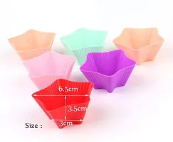MoldBerry Reusable Muffin Cupcake Mold Liners, Star Shape, Pack of 12, Multi-Color-thumb1