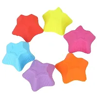 MoldBerry Reusable Muffin Cupcake Mold Liners, Star Shape, Pack of 12, Multi-Color-thumb3