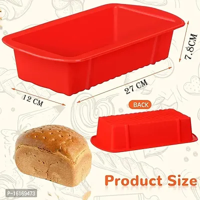 MoldBerry Non-Stick Silicone Loaf Pan Cake Baking Pan Mold for Homemade Breads/Cakes/Meatloaf/Brownies/BPA Free  Oven Safe  Dishwasher Safe (Pack of 2)-thumb2