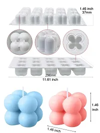 MoldBerry 3D Bubble Candle Molds - 15 Cavity 4 Bubble Cube Silicone Mold for Candles Soap Making, Bubble Cake Mold for Baking Dessert Mousse Cake Jelly Ice Cream (Pack of 1)-thumb3