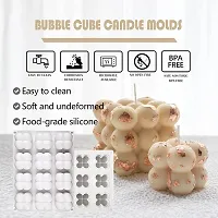 MoldBerry 12 Cavity 3D Magic Ball Fondant Silicone Molds Bubbles Cube Mold, Wax Candle Overlapping Balls Sphere Mold-thumb3