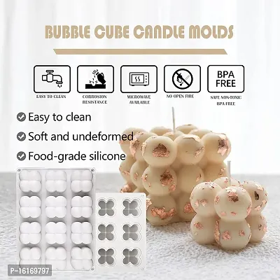 MoldBerry 12 Cavity 3D Magic Ball Fondant Silicone Molds Bubbles Cube Mold, Wax Candle Overlapping Balls Sphere Mold-thumb4