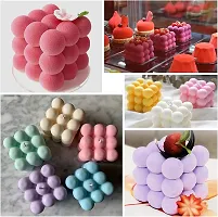 MoldBerry 3D Bubble Candle Molds - 6 Cavity Bubble Cube Silicone Mold for Candles Soap Making, Bubble Cake Mold for Baking Dessert Mousse Cake Jelly Ice Cream-thumb3