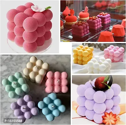 MoldBerry 3D Bubble Candle Molds - 6 Cavity Bubble Cube Silicone Mold for Candles Soap Making, Bubble Cake Mold for Baking Dessert Mousse Cake Jelly Ice Cream-thumb4