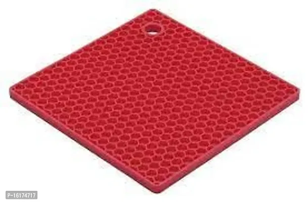 MoldBerry Silicone Square Mat Combo for Dish Hot Pads for Counter Top Pan and Pot Heat Resistant Hot Protector Round Holder Set of 4 ( Multi Color )-thumb3