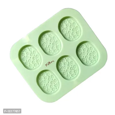 MoldBerry Cookies Mould Ovel Shape 3 Cavity Chocolate Mould for Chocolate Making Silicone Mould (Oval Cookies)