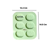 MoldBerry Cookies Mould Ovel Shape 3 Cavity Chocolate Mould for Chocolate Making Silicone Mould (Oval Cookies)-thumb1