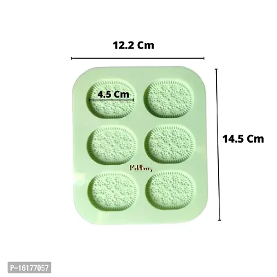 MoldBerry Cookies Mould Ovel Shape 3 Cavity Chocolate Mould for Chocolate Making Silicone Mould (Oval Cookies)-thumb2