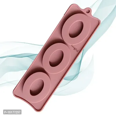 MoldBerry Cookies Mould Ovel Shape 3 Cavity Chocolate Mould for Chocolate Making Silicone Mould (Ovel Belt)