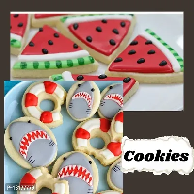 MoldBerry Cookies Mould Ovel Shape 3 Cavity Chocolate Mould for Chocolate Making Silicone Mould (Trianglebelt+SquareCookies_Combo)-thumb3