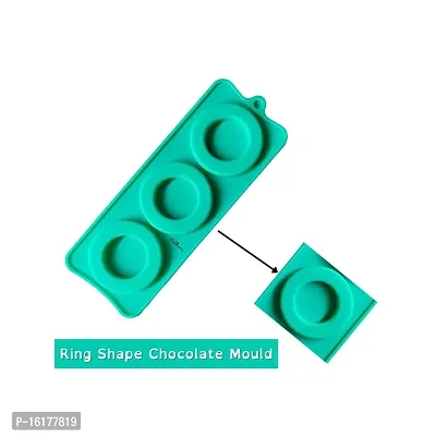 MoldBerry Cookies Mould Ovel Shape 3 Cavity Chocolate Mould for Chocolate Making Silicone Mould (Roundbelt+Round Cookies_Combo)-thumb3