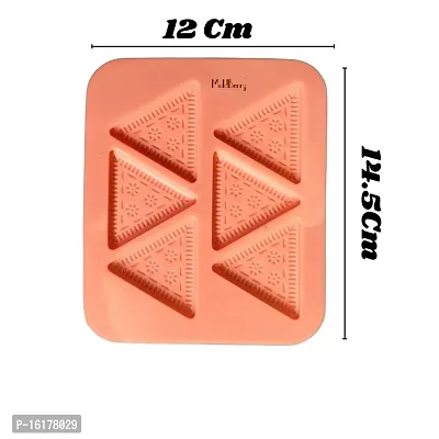 MoldBerry Cookies Mould Ovel Shape 3 Cavity Chocolate Mould for Chocolate Making Silicone Mould (TriangleCookies+OvelCookies_Combo)-thumb3