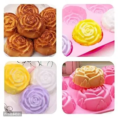 MoldBerry Soap Mould Soap Mould Making Silicone Rose Shape Soap Mould Cupcake Muffin Mould Candle Making Mould Cake Mould Ice Cube Craft DIY Making Tray  Click to open expanded view-thumb3