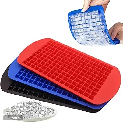 MoldBerry Mini 160 Grids Small Ice Cube Trays Silicone Square Shapes Molds / Moulds for Home Made Chocolate Whiskey  Cocktails Reusable Flexible and BPA Free Mold Tray Size ( 22.8 X 11.7 X 1 Cm ) Cub-thumb2