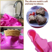 MoldBerry Soap Mould for Soap Making Lotion Bars Bath Bombs Heart Shape Silicone Mold for Baking Cupcakes Muffins Candle Mould 6 Grid Multi Color Pack of 1-thumb3