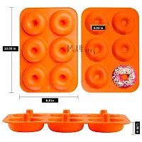 MoldBerry Donut Mould Pan Baking Silicone 6 Cavity Full Size Donuts Cupcakes Muffins Reusable Easy Clean Oven Microwave Freezer Dishwasher Safe Mould (Multi Color) Pack of 1-thumb2