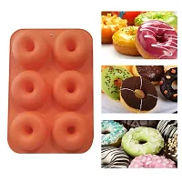 MoldBerry Donut Mould Pan Baking Silicone 6 Cavity Full Size Donuts Cupcakes Muffins Reusable Easy Clean Oven Microwave Freezer Dishwasher Safe Mould (Multi Color) Pack of 1-thumb3