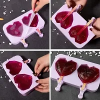 MoldBerry 2 in 1 Diamond Heart Pinata Cakesicle Mould with Wooden Sticks 2 Cavity Silicone Popsicle Reusable Ice Pop Makers Ice Cream Kulfi Candy Ice Lolly Mold for Children  Adults Pack of 1( Multi-thumb3