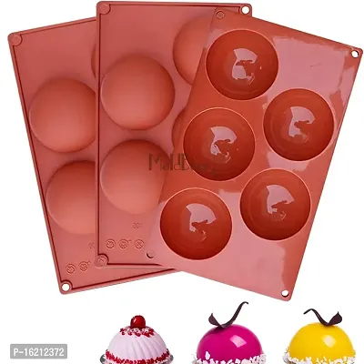 MoldBerry 3 Pcs Semi Sphere Chocolate Bomb Mold, 3'' Hole Silicone Molds for Chocolate, Cake, Jelly, Pudding, Round Shape Half Candy Molds, BPA Free Silicone Molds for Baking