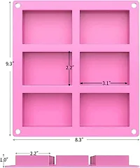MoldBerry Soap Mould for Soap Making 6 Cavity Rectangle Shaped Silicone Soap Mould DIY for Cake Cupcake Muffin Candle (Multi Color) (1)-thumb2