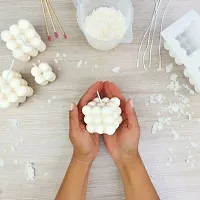 MoldBerryCandle Mould Making Silicone Bubble Candle Mould 3D Mould 6 Slots Cube Entremet Reusable Mould for Art  Craft DIY Resin Art Soap Candles Making Supplies Size (28.3 x 17 x 6.1 Cm) White Color-thumb3