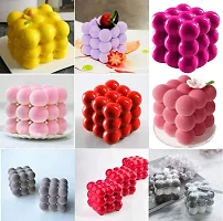 MoldBerryCandle Mould Making Silicone Bubble Candle Mould 3D Mould 6 Slots Cube Entremet Reusable Mould for Art  Craft DIY Resin Art Soap Candles Making Supplies Size (28.3 x 17 x 6.1 Cm) White Color-thumb4