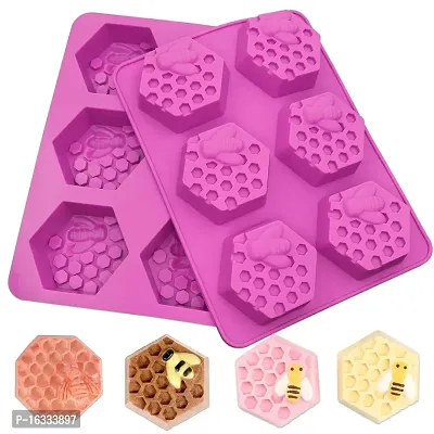MoldBerry 3D Honeycomb Soap Mould Making Silicone Chocolate Jelly Desserts Molds Cake Baking Mold, Candle Mold Resin Mold for Homemade Craft (Multicolor)
