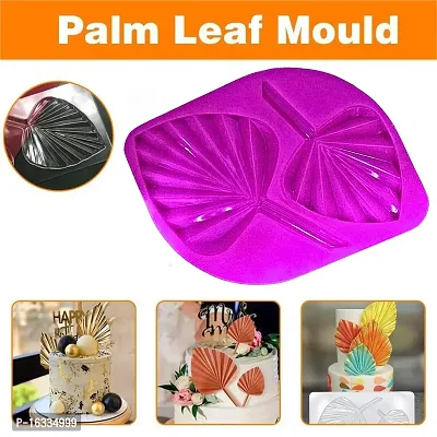 MoldBerry Palm Leaf Garnishing Mould Fan Leaf Silicone Mold Chocolate Sugarcraft Baking Mould for DIY Cake Fondant Biscuit Cookies Sugar Pudding Chocolate Hard Candies Dessert Decor