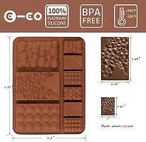 MoldBerry Assorted Chocolate Bar Energy Bar Mould Silicone 9 Slot Chocolate Bar Mould Multiple Shapes Mini Gems Bubble Zigzag Candy Jelly Mould Cake Decorating Cupcake Desert Pack of 3 (Multi Color)-thumb1