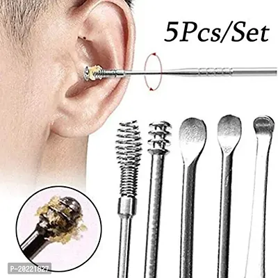 Stainless Steel Effective Ear Wax Cleaner Kit with a Storage Box - Set of 5 (Silver) | Remover Tool | Comfortable Ear Wax Picker | Ear Wax Cleaner for Baby and Adults-thumb4