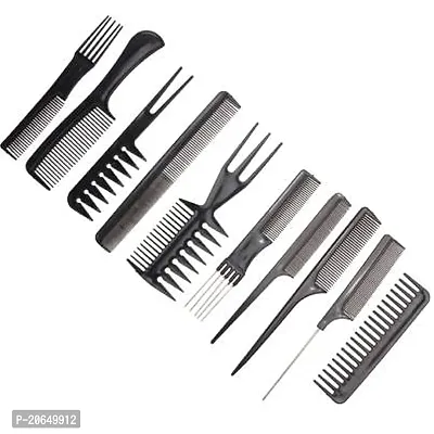 NEW  Stylish Professional Multipurpose 10 Pcs Hair Comb Set Hair brush for Hair Cutting and Styling (BLACK)-thumb4