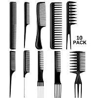 NEW  Stylish Professional Multipurpose 10 Pcs Hair Comb Set Hair brush for Hair Cutting and Styling (BLACK)-thumb4